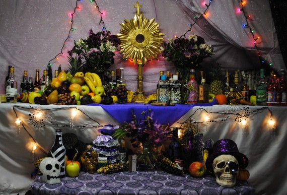 Haitian vodou altar to Petwo Rada and Gede spirits November 5 2010  570x387