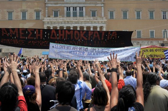 Greece 1280px 20110629 Moutza demonstrations Greek parliament Athens Greece 570x379