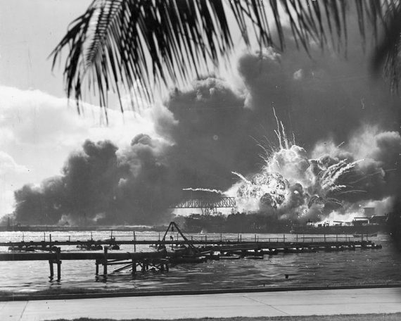 800px USS SHAW exploding Pearl Harbor Nara 80 G 16871 2 570x456