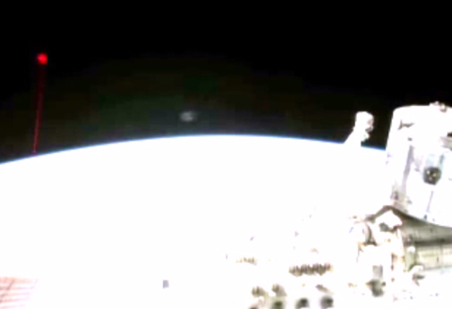 Red Laser-Firing UFO Seen by Space Station Camera