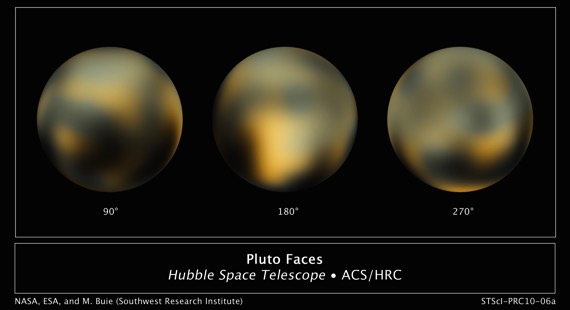 Pluto 2010 Hubble images