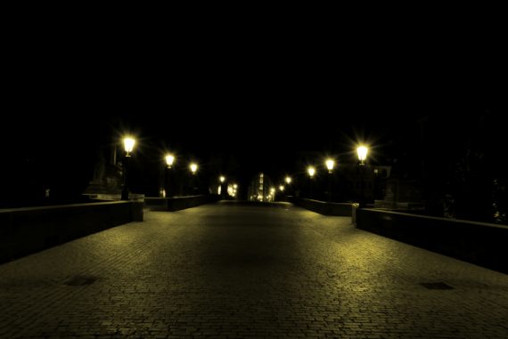 Old bridge in the night