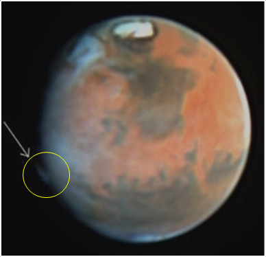 Hubble spies mystery plume on Mars