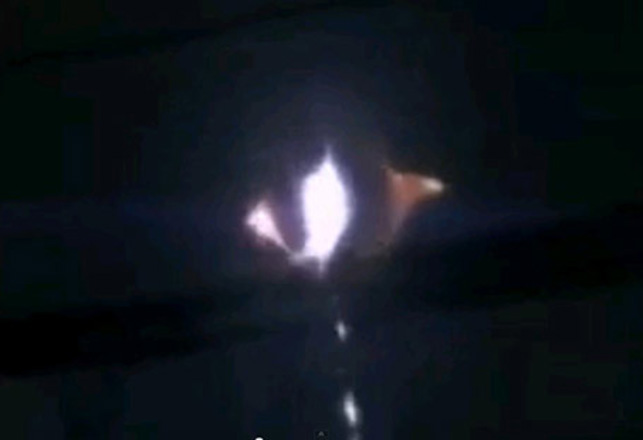 UFO Drops Blobs of a Plasma-Like Substance