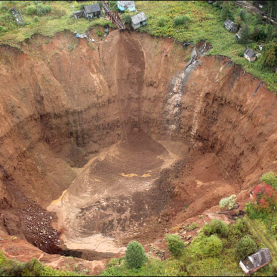 Siberian Sinkhole Growing Wider and Deeper Every Day