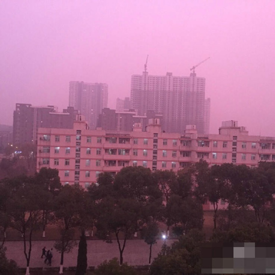 Mysterious Pink Cloud Covers Chinese City