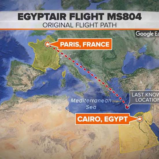 UFO Spotted by Pilots Near Area of EgyptAir MS804 Crash