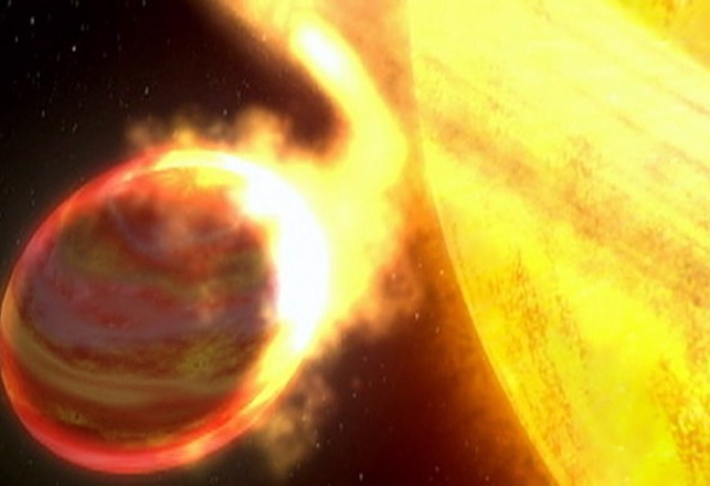 Newborn Star is Quickly Consuming Young Giant Planet