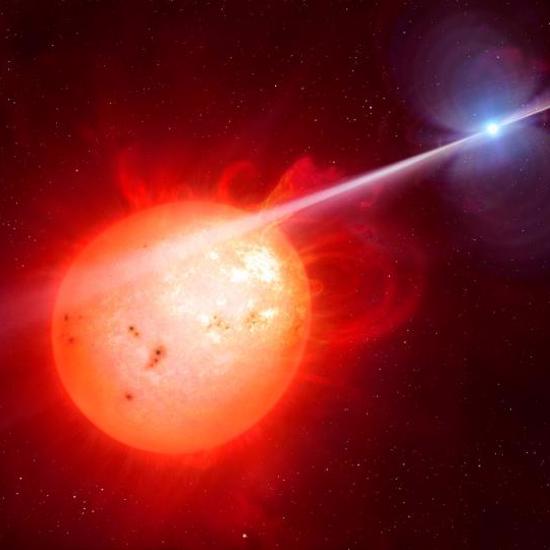 White Dwarf Star Attacks Red Dwarf With Mysterious Rays