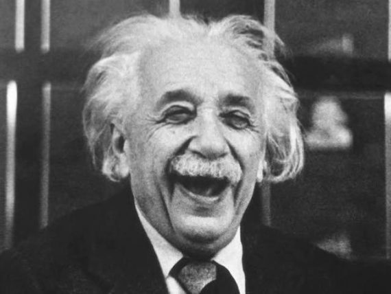 Einstein laughing 570x428
