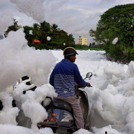 Chemical Snow Covers City in India