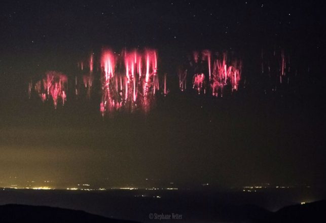 Red Sprites Create Psychedelic Light Show in English Channel