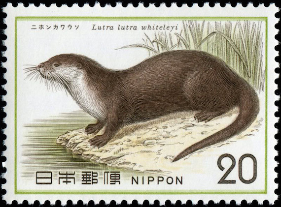 Japanese river otter stamp