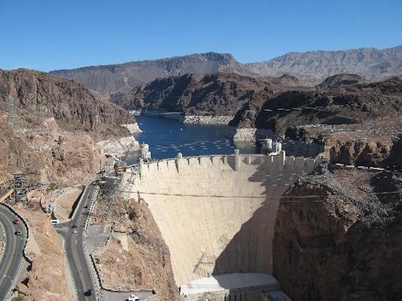 hoover dam from the bridge