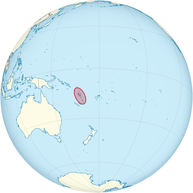 Vanuatu on the globe Polynesia centered 640x640