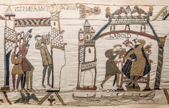 1024px Bayeux Tapestry 32 33 comet Halley Harold 570x366