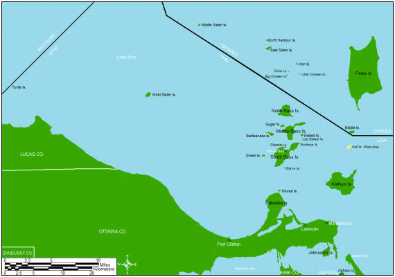 Lake Erie Islands Map 570x400