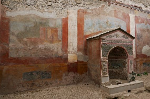pompeii mural shrine discovery mount vesuvius rome 570x379