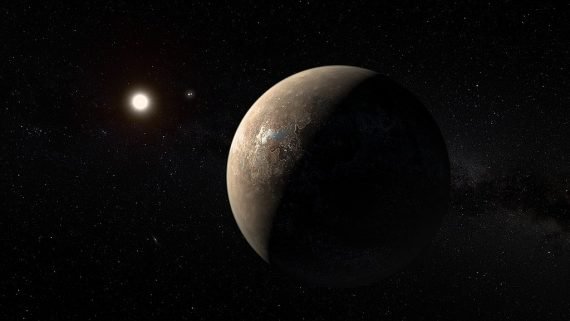 1024px Artist’s impression of Proxima Centauri b shown hypothetically as an arid rocky super earth 570x321