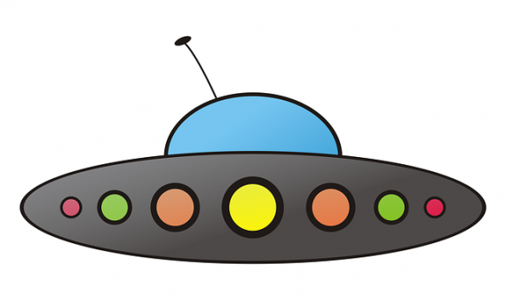 ufo multicolored lights aliens spaceship 570x338
