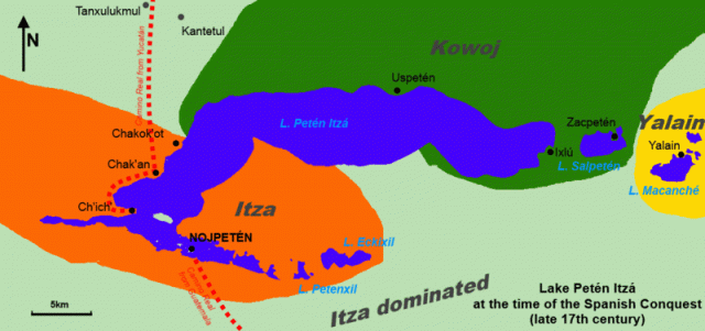 800px Lake Peten Itza at conquest 1697 640x301