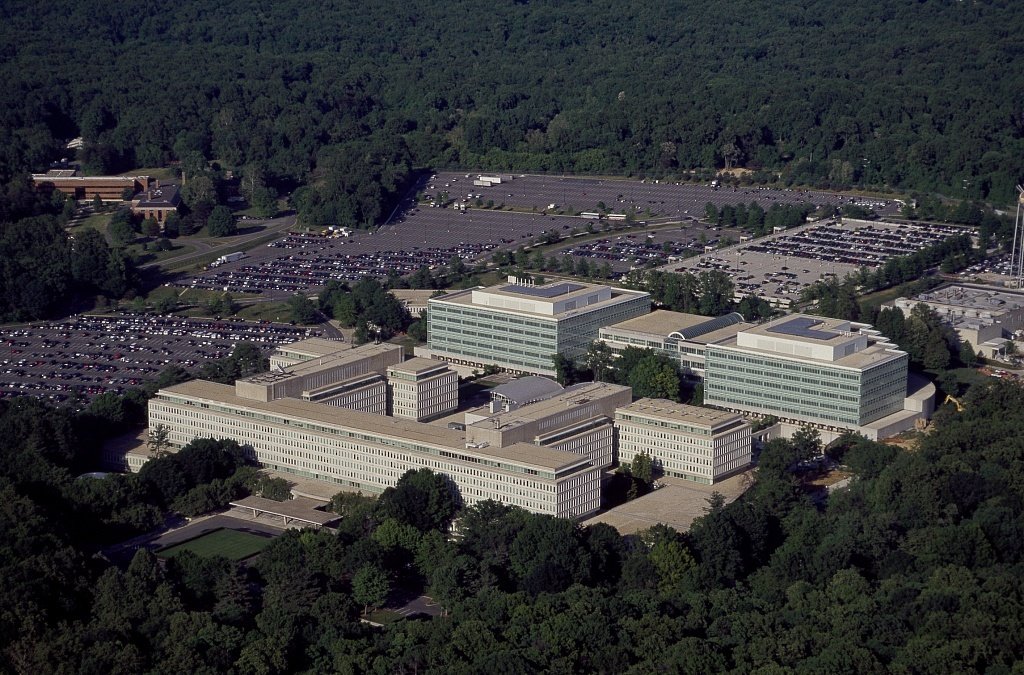 Aerial view of the CIA Headquarters Langley Virginia