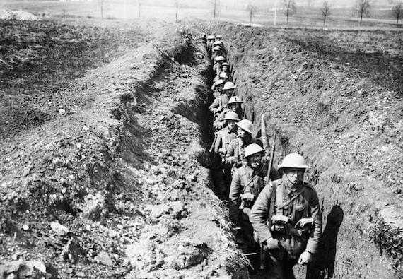 Trench warfare soon developed on the Western Front during WWI