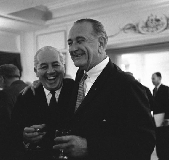 Harold Holt and Lyndon Johnson 570x541