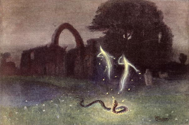Will o the wisp and snake by Hermann Hendrich 1823