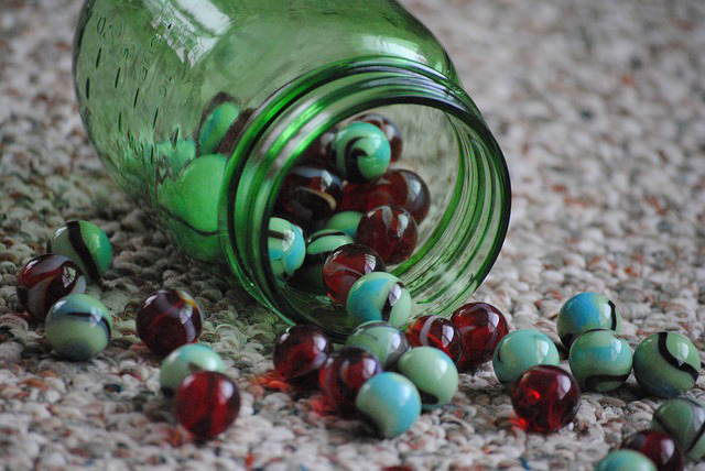 marbles in jar
