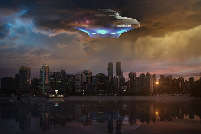 ufo over city