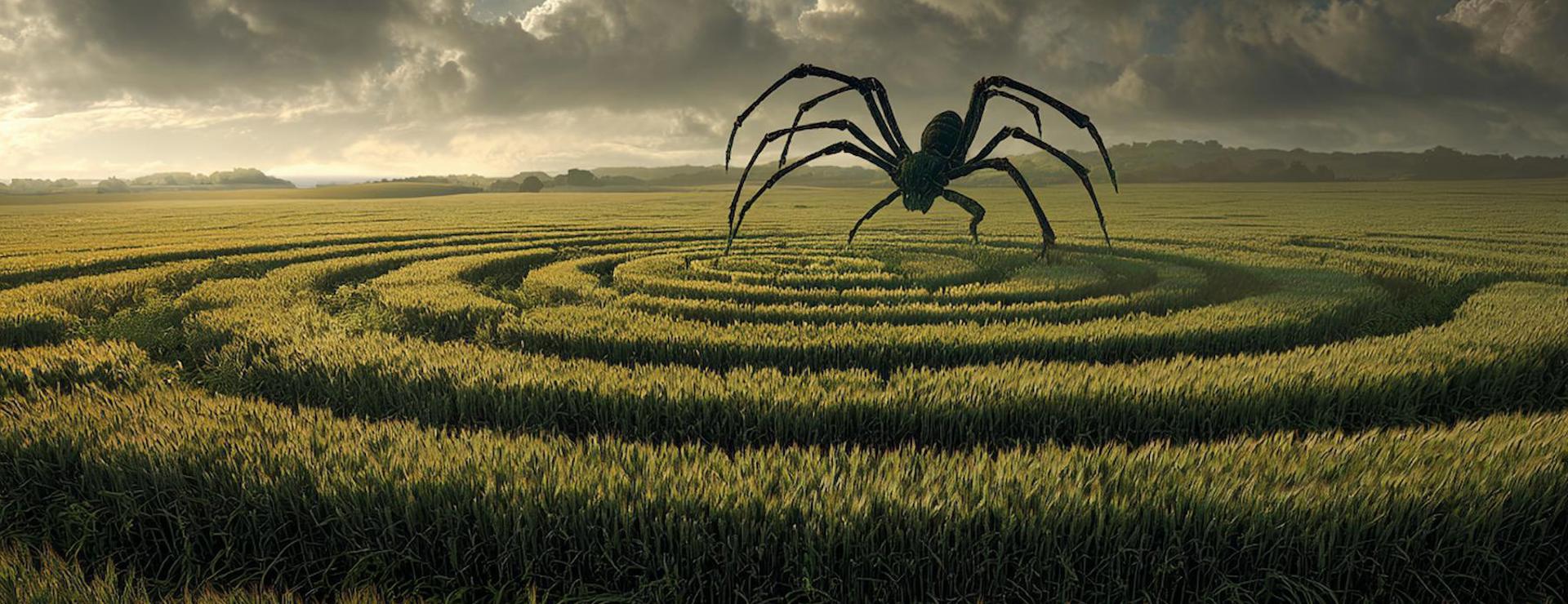 Spidery Crop Circle, Psychedelic Insectoid Aliens, Canadian UFO Reports, Unicorn Skull and More Mysterious News Briefly